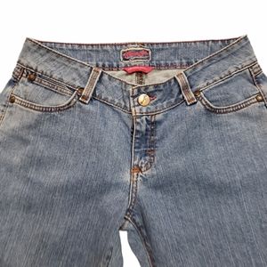LADIES WRANGLER PINK LABEL FLARE JEANS SIZE 7/8 36